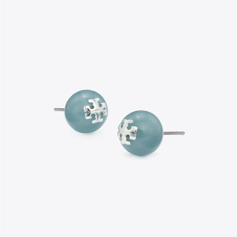 NEW Tory Burch Kira Pearl Stud Earrings Blue OS - Picture 12 of 12